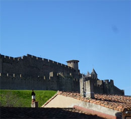 Photo de la vue depuis la maison sur les remparts de la Cit